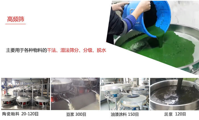 用于各種物料的干法，濕法，分級(jí)，脫水等功能